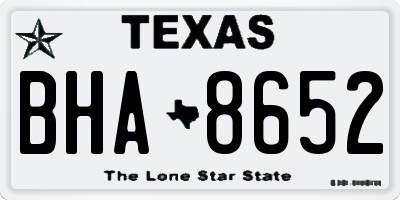 TX license plate BHA8652