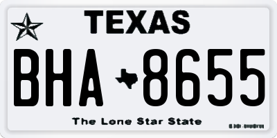 TX license plate BHA8655