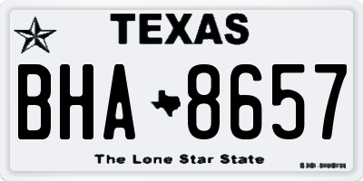 TX license plate BHA8657