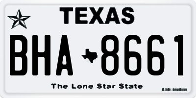 TX license plate BHA8661