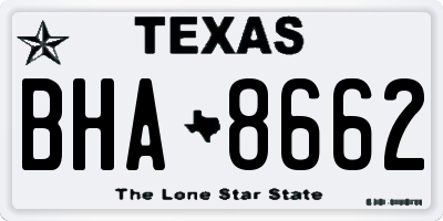 TX license plate BHA8662