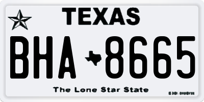 TX license plate BHA8665