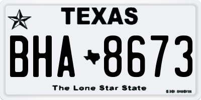TX license plate BHA8673