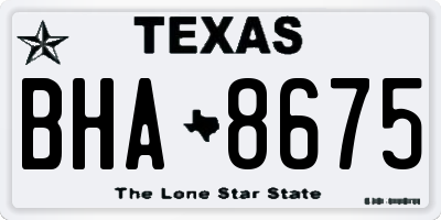 TX license plate BHA8675