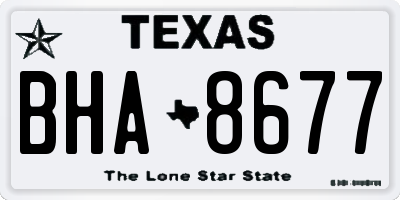 TX license plate BHA8677
