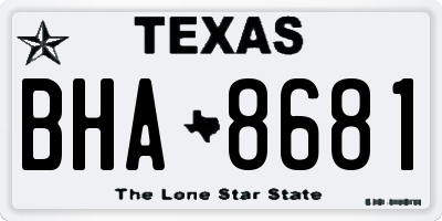 TX license plate BHA8681
