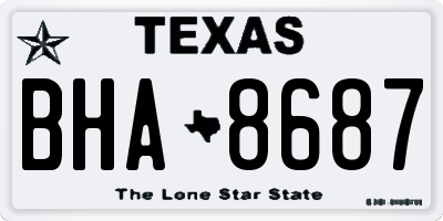 TX license plate BHA8687