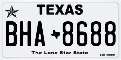 TX license plate BHA8688