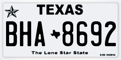 TX license plate BHA8692