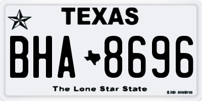 TX license plate BHA8696