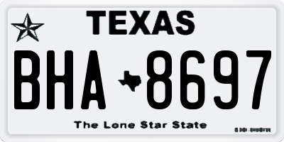TX license plate BHA8697