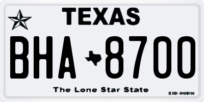 TX license plate BHA8700