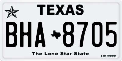 TX license plate BHA8705