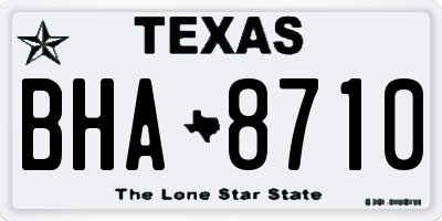 TX license plate BHA8710