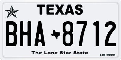 TX license plate BHA8712