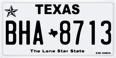 TX license plate BHA8713