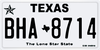 TX license plate BHA8714