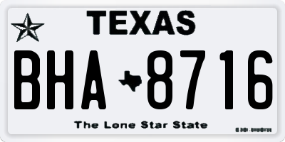 TX license plate BHA8716