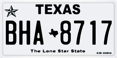TX license plate BHA8717