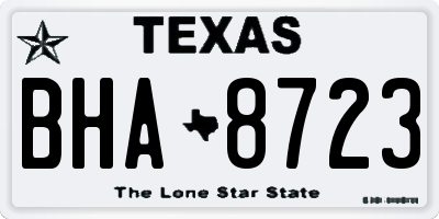 TX license plate BHA8723