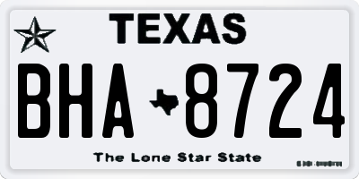 TX license plate BHA8724