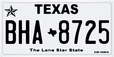 TX license plate BHA8725