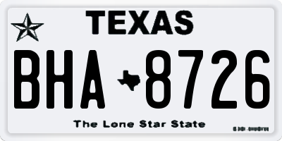TX license plate BHA8726