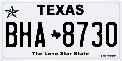 TX license plate BHA8730