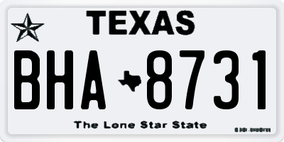 TX license plate BHA8731