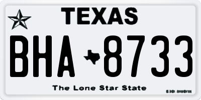 TX license plate BHA8733