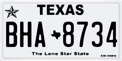 TX license plate BHA8734
