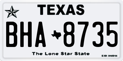 TX license plate BHA8735
