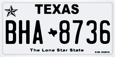 TX license plate BHA8736