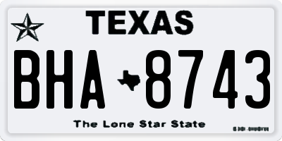 TX license plate BHA8743