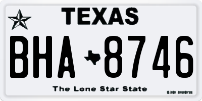 TX license plate BHA8746