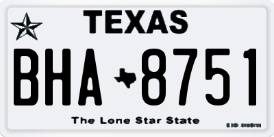 TX license plate BHA8751