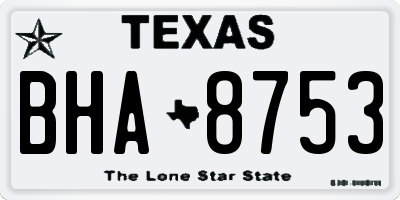 TX license plate BHA8753