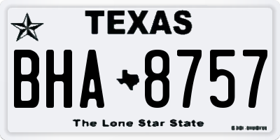 TX license plate BHA8757