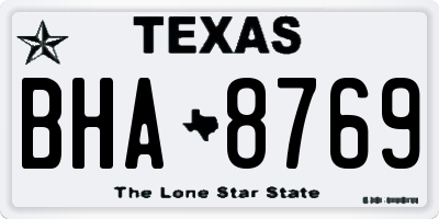 TX license plate BHA8769