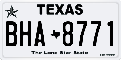 TX license plate BHA8771
