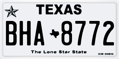TX license plate BHA8772