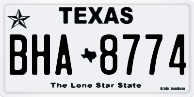 TX license plate BHA8774