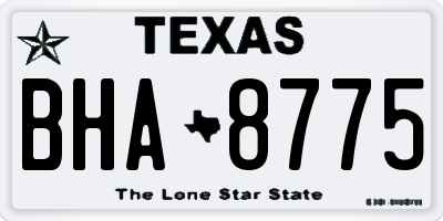 TX license plate BHA8775