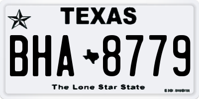 TX license plate BHA8779