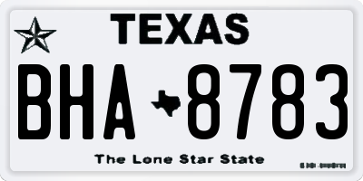 TX license plate BHA8783