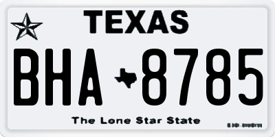 TX license plate BHA8785