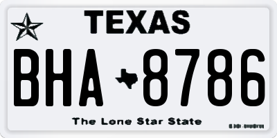 TX license plate BHA8786