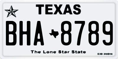 TX license plate BHA8789