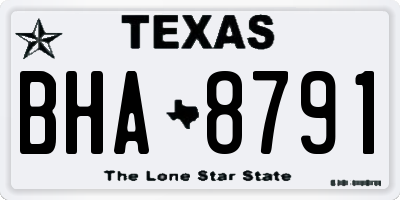 TX license plate BHA8791