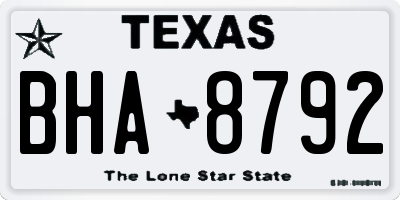 TX license plate BHA8792
